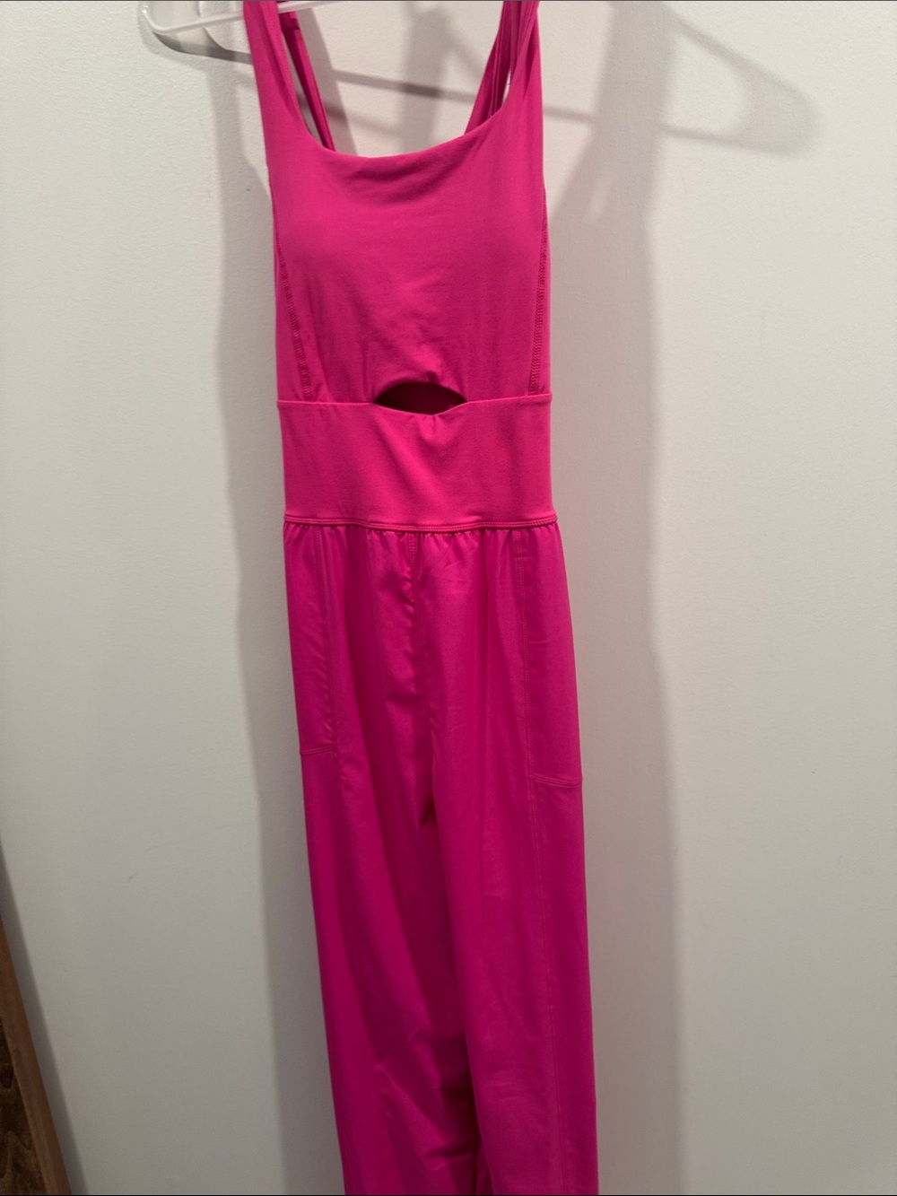 Hot Pink Women's Jumpsuit with Cutout